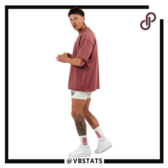 Gymroos Erupt Oversized Tee - Burgundy in Size Small - Picture 4 of 12